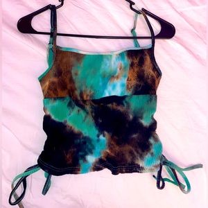 Tie Dye tank crop💙💚💙💚